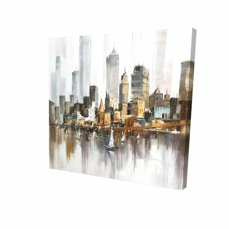 FONDO 12 x 12 in. Urban Landscape & Its Sailboats-Print on Canvas FO2788215